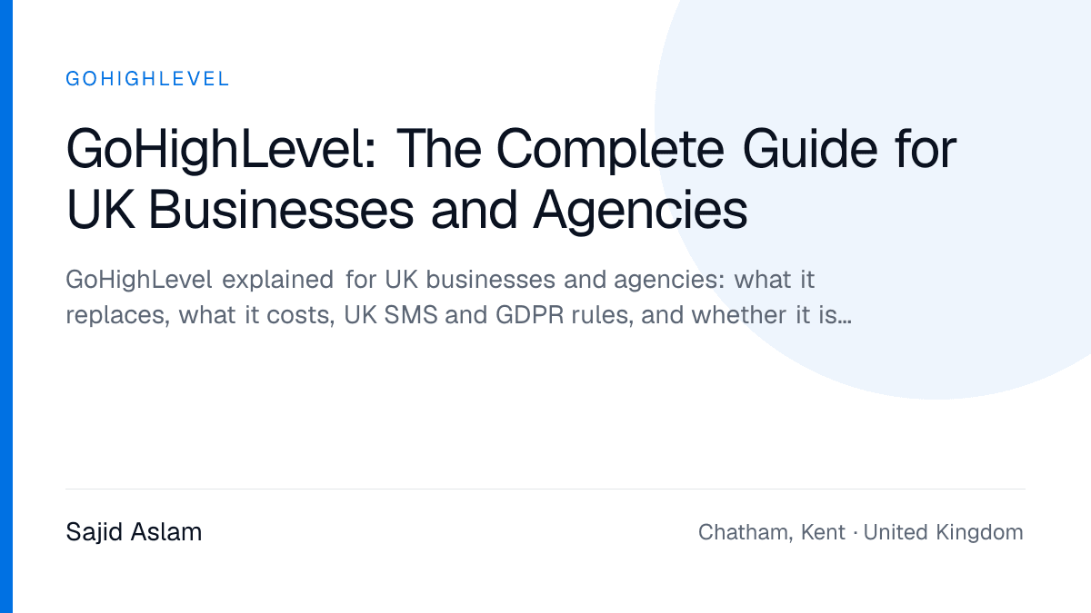 Overview of the GoHighLevel platform: CRM, workflows, funnels, calendars and reputation in one account