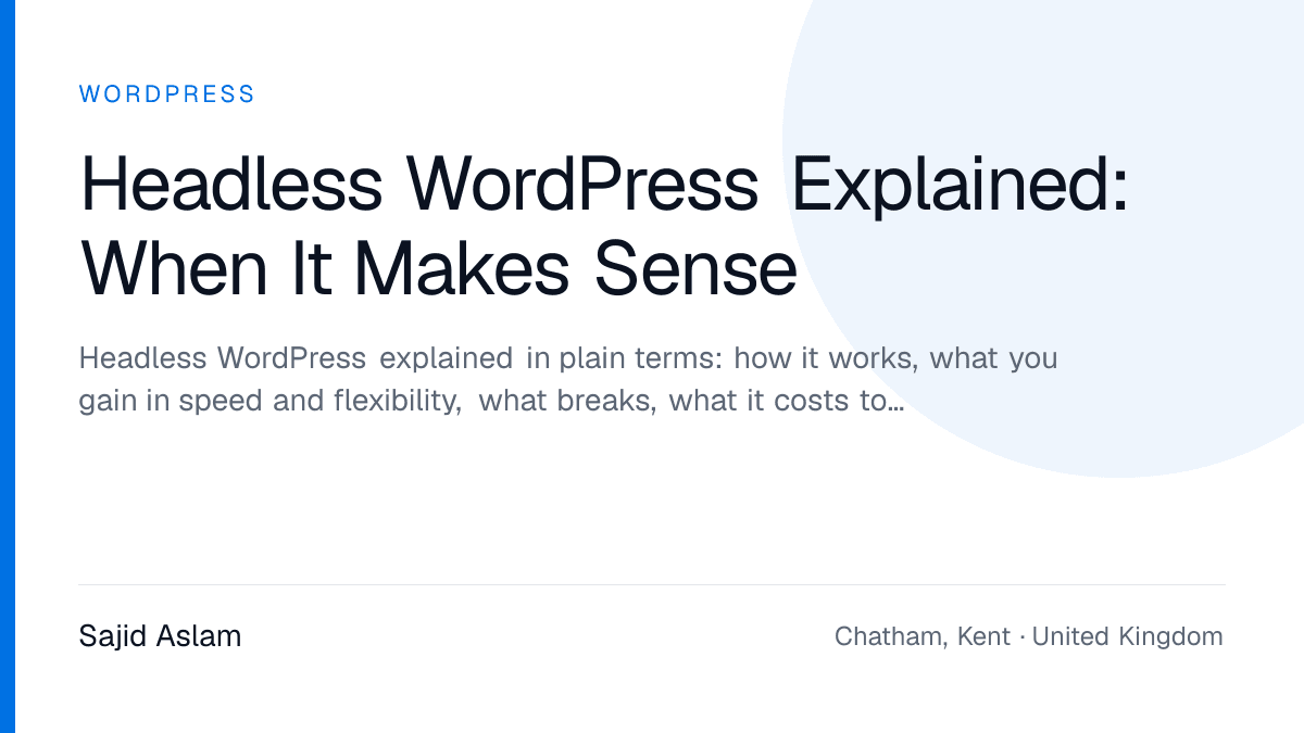 Architecture diagram of WordPress as a content API feeding a separate front end
