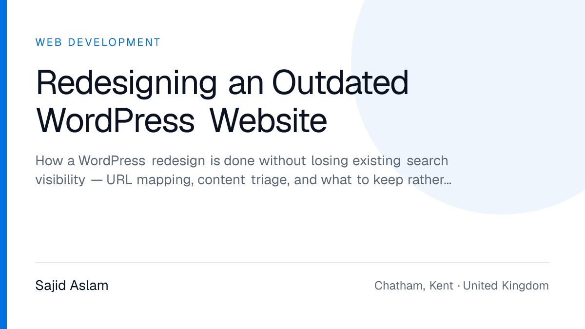 Redesign process preserving existing URLs and search visibility